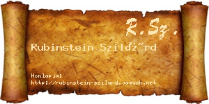 Rubinstein Szilárd névjegykártya