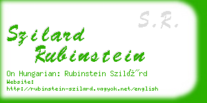 szilard rubinstein business card